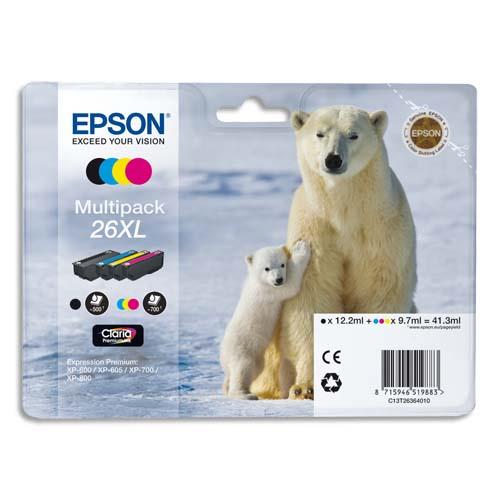 [133837] EPSON Multipack XL 4 couleurs (T2636) C13T26364010 (dont eco-taxe de 0,02 €)