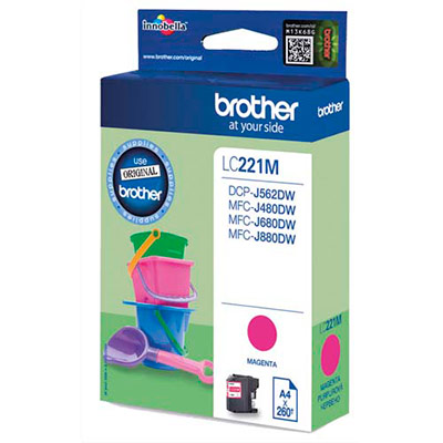 [605940] BROTHER Cartouche Jet d'encre Magenta LC221M (dont eco-taxe de 0,01 €)