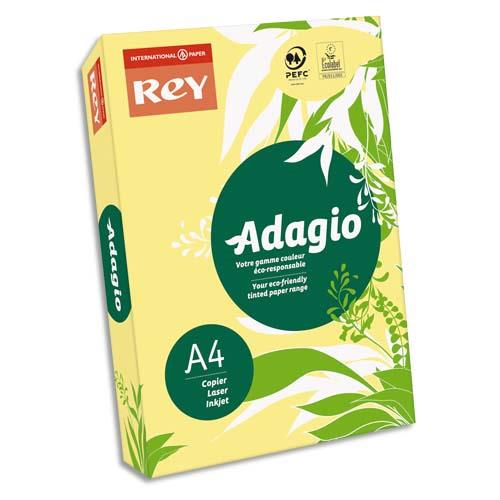 [024918] INAPA Ramette 500 feuilles papier couleur pastel ADAGIO Canari pastel A4 80g