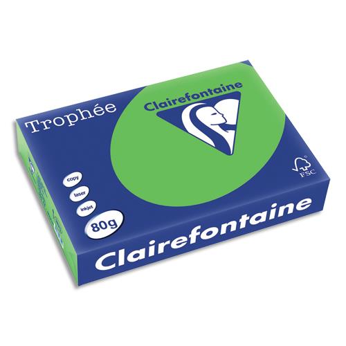 [732166] CLAIREFONTAINE Ramette de 500 feuilles papier couleur TROPHEE 80 grammes format A4 Vert menthe 1875