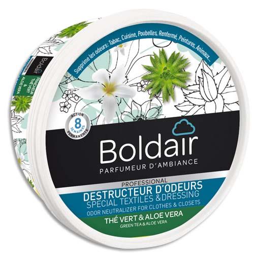 [844522] BOLDAIR Pot 300g Gel destructeur d'odeurs thé Vert et Aloé Vera
