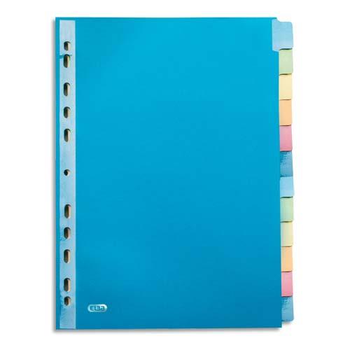 [155227] OXFORD Intercalaires Color Life, 12 positions en carte rigide 220g. Format A4. Coloris assortis
