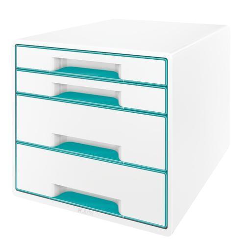 [448461] LEITZ Module de classement WOW, 2 petits + 2 grands tiroirs - Dim : L36,3 x H27 x P28,7 cm. Menthe
