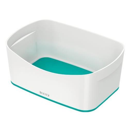[449121] LEITZ Bac de rangement MYBOX small sans couvercle en ABS. Coloris Blanc fond Menthe