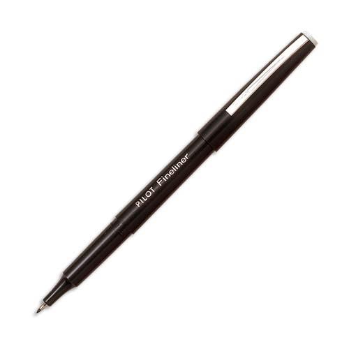 [027736] PILOT Stylo-feutre pointe fine baguée métal encre Noire corps plastique couleur FINELINER