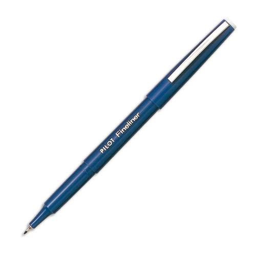 [027744] PILOT Stylo-feutre pointe fine baguée métal encre Bleue corps plastique couleur FINELINER