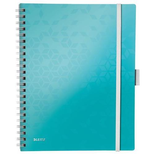 [450231] LEITZ Cahier spiralé WOW BEMOBILE 21x29,7cm, 160 pages lignées. Couverture souple polypro. Coloris Menthe