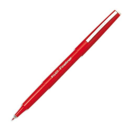 [027752] PILOT Stylo-feutre pointe fine baguée métal encre Rouge corps plastique couleur FINELINER