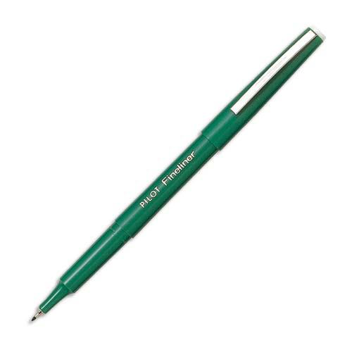 [027760] PILOT Stylo-feutre pointe fine baguée métal encre Verte corps plastique couleur FINELINER