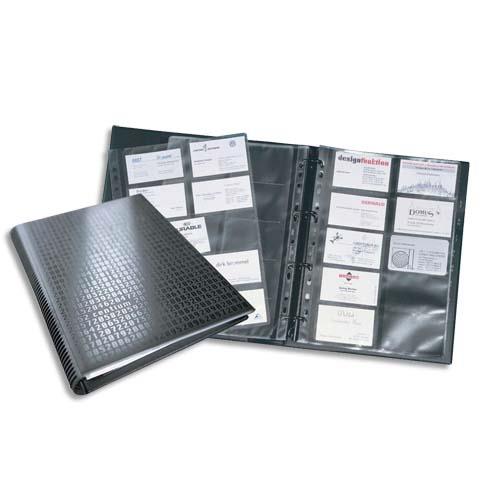 [175759] DURABLE Porte-cartes Visifix A4 Centium pour 400 cartes de visite L90 x H57 mm - 12 touches A-Z - Noir