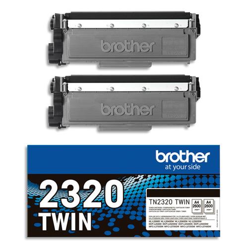 [457522] BROTHER Pack de 2 cartouches toner noir TN2320TWIN (dont eco-taxe de 0,10 €)
