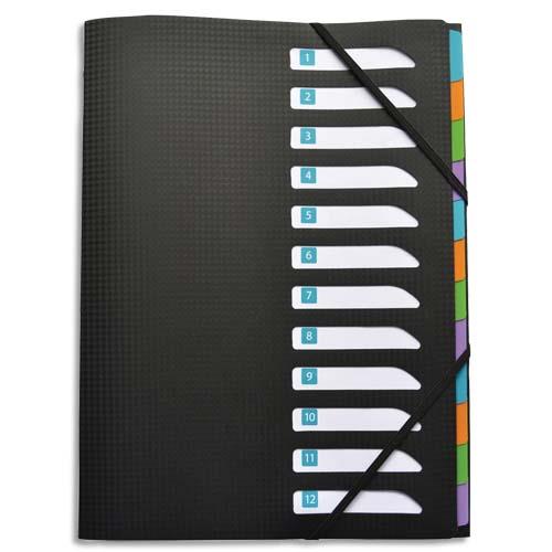 [032524] OXFORD Trieur OXFORD Memphis A4 12 positions noir