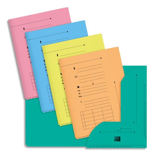 [033333] OXFORD Paquet de 25 chemises HV ULTIMATE 2 rabats.En kraft 240g. Pour format A4. Coloris assortis pastel