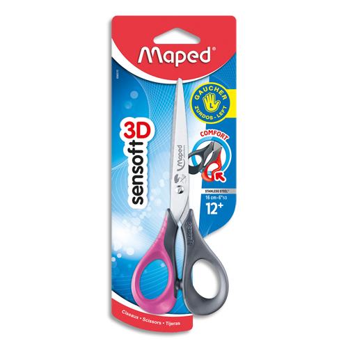 [015736] MAPED Sensoft 3D - Ciseaux bouts ronds - pour gaucher - 16 cm