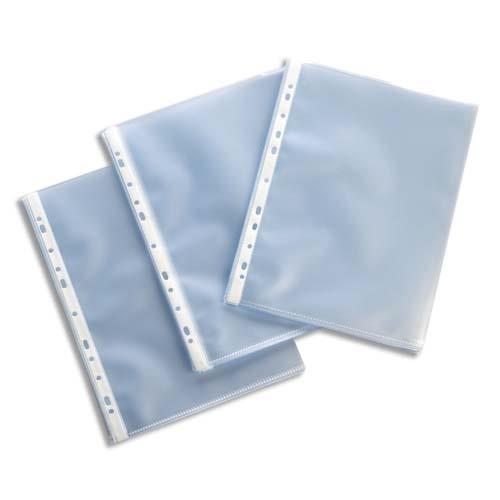 [041193] ESSELTE Boîte de 100 pochettes perforées A4 polypropylène lisse 11/100e incolore