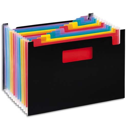 [259799] VIQUEL Trieur Seatcase RAINBOW 13 compartiments, en polypro 7/10e, 2 poignées, Noir intérieur multicolore