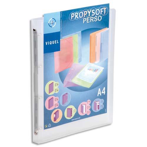 [041533] VIQUEL Classeur personnalisable PROFYSOFT PP 4/10e, dos 2,5 cm, incolore, 4 anneaux ronds