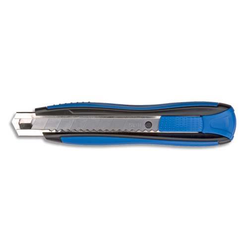 [264630] MAPED Cutter métal et plastique lame 18 mm autobloquante Zenoa Sensitiv Bleu
