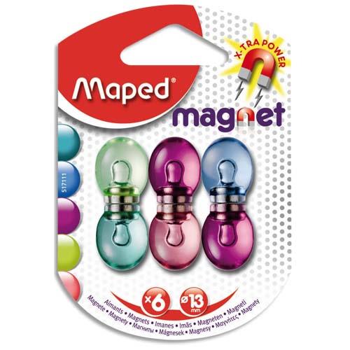 [264648] MAPED 6 aimants translucides bleu violet rose et jaune
