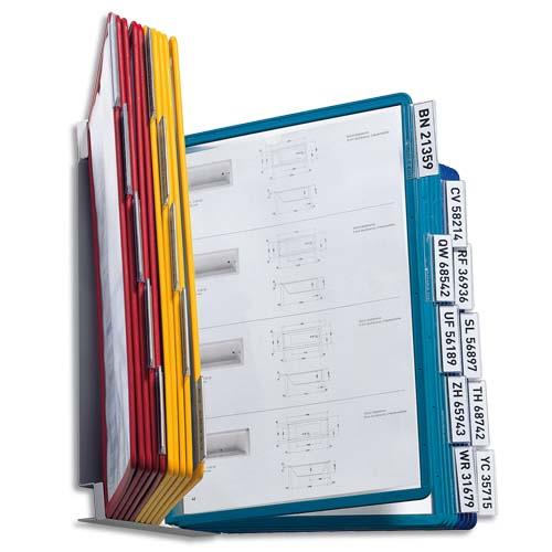 [276233] DURABLE Support mural Vario 20 pochettes Sherpa A4 - onglets indexation bristol Blanc - Assortis
