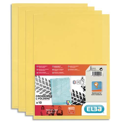 [279649] OXFORD Sachet de 10 pochettes-coin Fard'liss incolore en PVC lisse 20/100e. Format A4. Coloris Jaune