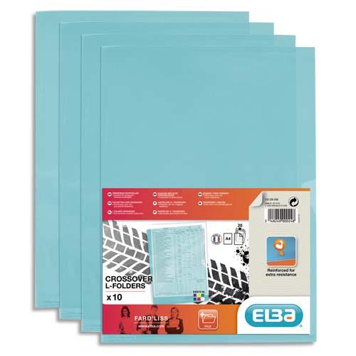[279673] OXFORD Sachet de 10 pochettes-coin Fard'liss incolore en PVC lisse 20/100e. Format A4. Coloris vert