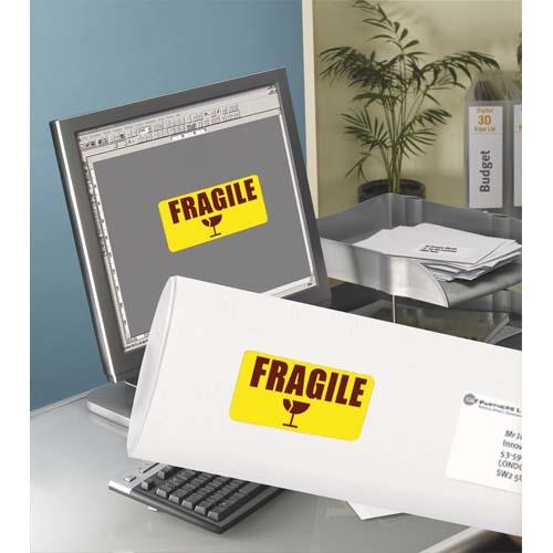 [283384] AVERY Boîte de 350 Etiquettes Laser rectangulaire enlevables 99.1x38.1mm coloris Jaune fluo L7263Y-25