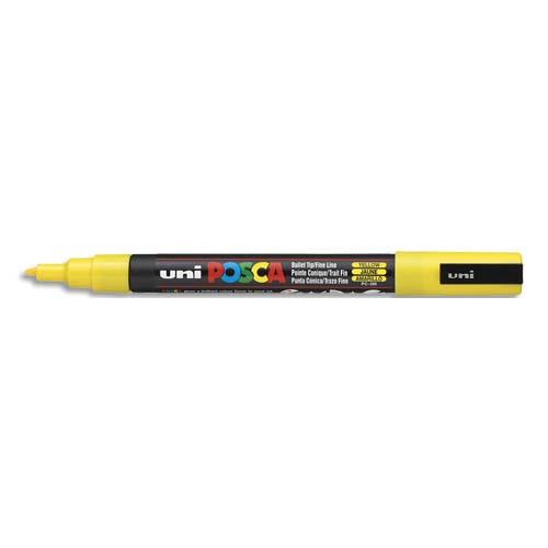[283571] POSCA Marqueur peinture à eau, encre à pigmentation Jaune, pointe fine PC3M J