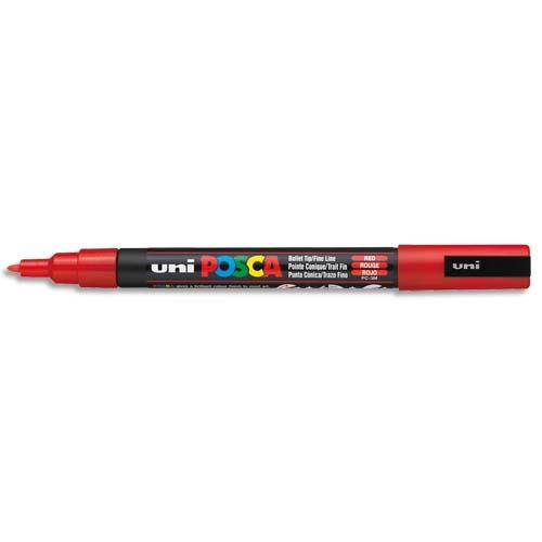 [283603] POSCA Marqueur peinture à eau, encre à pigmentation Rouge, pointe fine PC3M R