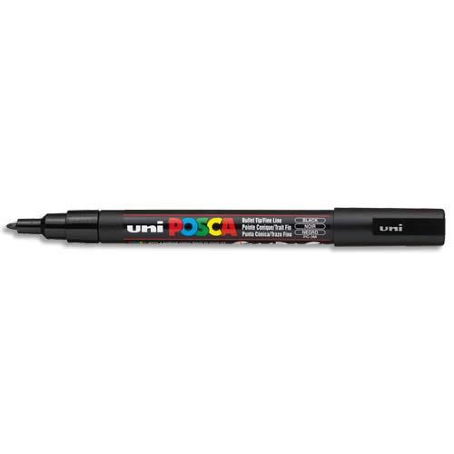 [283611] POSCA Marqueur peinture à eau, encre à pigmentation Noire, pointe fine PC3M N