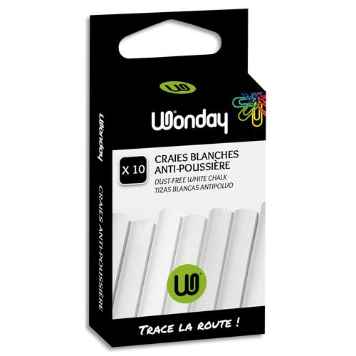 [284056] WONDAY Boîte de 10 craies anti-poussière coloris Blanc