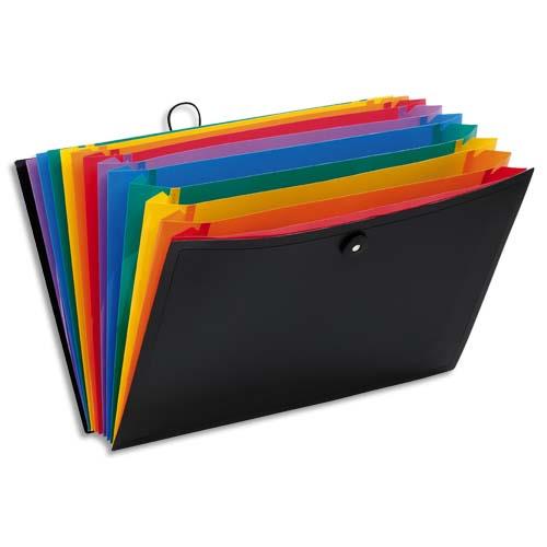 [284132] VIQUEL Valise trieur RAINBOW 12 compartiments, en polypro 10/10e, Noir intérieur multicolore
