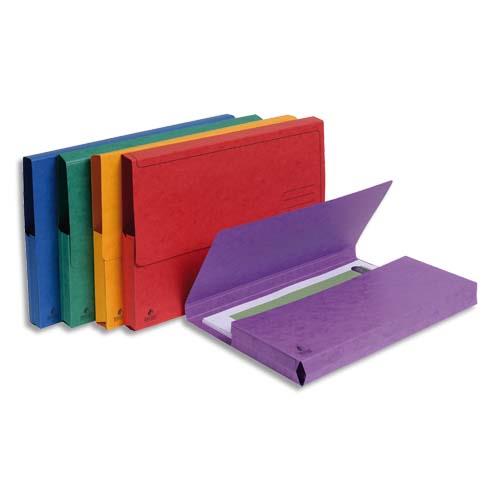 [284398] EXACOMPTA Paquet 5 chemises à poche en carte lustrée 265g. Pour format A4. Coloris assortis vifs