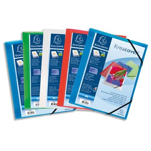 [293141] EXACOMPTA Chemise personnalisable à élastique PP Kréacover coloris assortis
