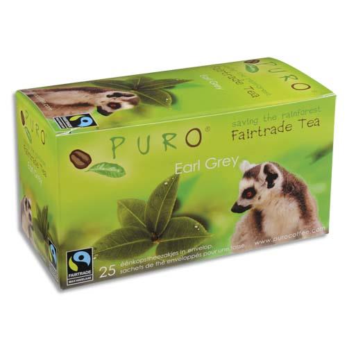 [320485] PURO Boîte de 25 sachets de thé Earl Grey enveloppés 2g Fairtrade Tea