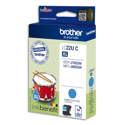 [381928] BROTHER Cartouche Jet d'encre Cyan LC22UC (dont eco-taxe de 0,01 €)