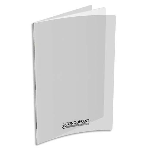 [077065] CONQUERANT C9 Cahier de dessin piqûre 96 pages unies 24x32cm. Couverture polypro incolore