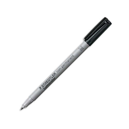 [087173] STAEDTLER Feutre multi-usages pour support lisse LUMOCOLOR Encre noire non permanente Pointe de 1mm