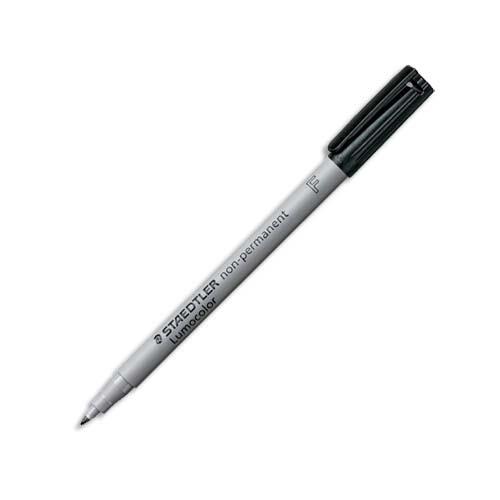 [087297] STAEDTLER Feutre multi-usages pour support lisse LUMOCOLOR Encre noire non permanente Pointe fine 0,6mm