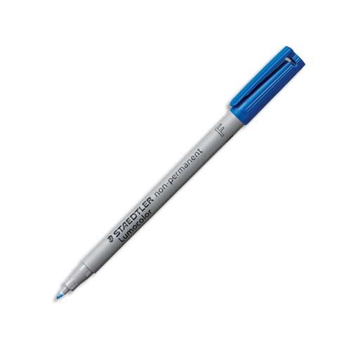 [087327] STAEDTLER Feutre multi-usages pour support lisse LUMOCOLOR Encre bleu non permanente Pointe fine de 0,6mm