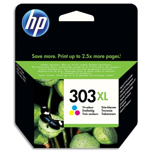 [386408] HP 303XL Cartouche d'Encre Trois Couleurs grande capacité Authentique (T6N03AE) (dont eco-taxe de 0,02 €)