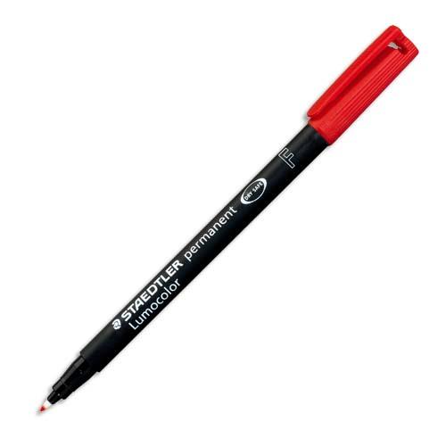[087475] STAEDTLER Feutre multi-usages pour support lisse LUMOCOLOR Encre rouge permanente Pointe fine de 0,6mm