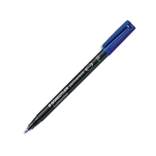 [087491] STAEDTLER Feutre multi-usages pour support lisse LUMOCOLOR Encre bleu permanente Pointe fine de 0,6mm