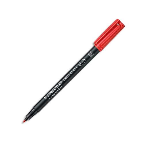 [087556] STAEDTLER Feutre multi-usages pour support lisse LUMOCOLOR Encre rouge permanente Pointe de 1mm