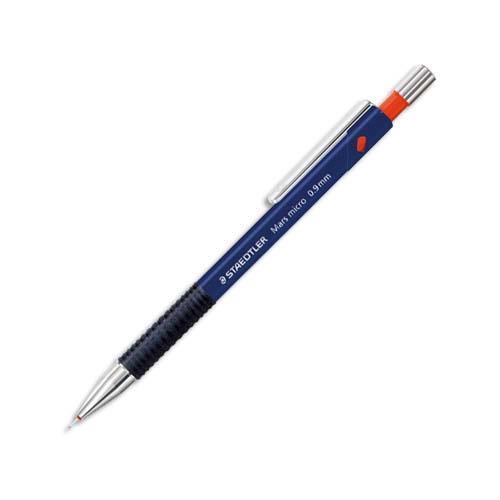 [087645] STAEDTLER Porte-mine technique 0,9 mm rechargeable corps plastique Bleu grip caoutchouc MICRO 775